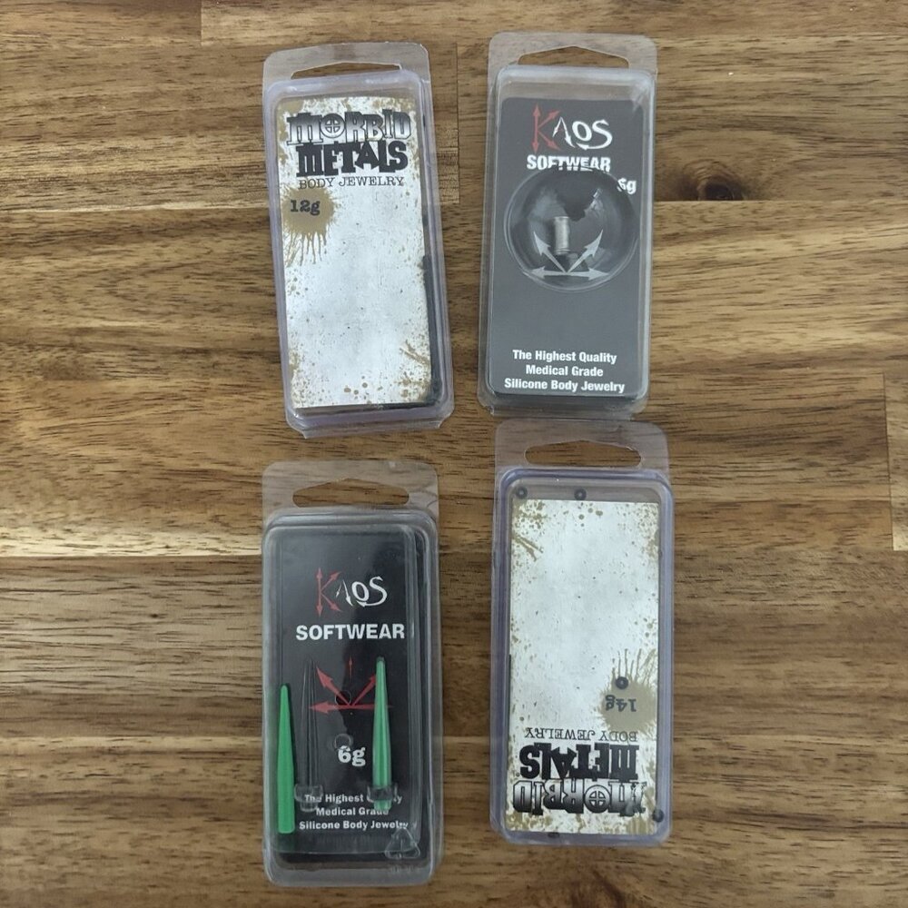 KAOS MORBID METALS Made in USA Body Jewelry 4 Pack‎